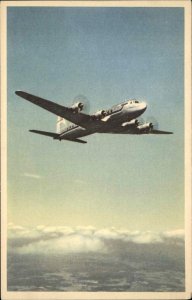 Scandinavian Airlines SAS Airplane Douglas DC-6 Vintage Postcard