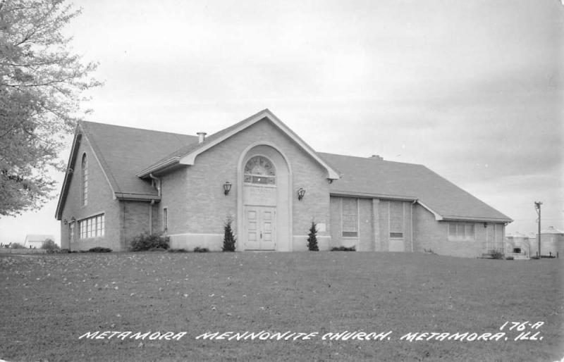 Metamora Illinois Mennonite Church Real Photo Antique Postcard K87884