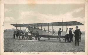 TUNING A U.S. ARMY AEROPLANE AVIATION MILITARY POSTCARD (c. 1920s)