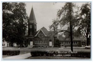 1961 First Christian Church Sullivan Illinois IL RPPC Photo Vintage Postcard