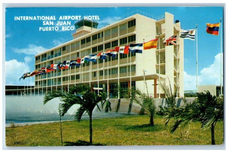 San Juan Puerto Rico PR  Postcard International Airport Hotel Building 1960