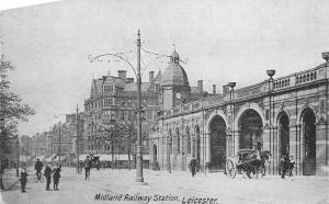 uk40224 midland railway station leicester  real photo  uk train