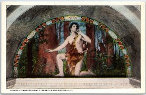 VINTAGE POSTCARD COMUS ART AT LIBRARY OF CONGRESS WASHINGTON D.C. 1920s