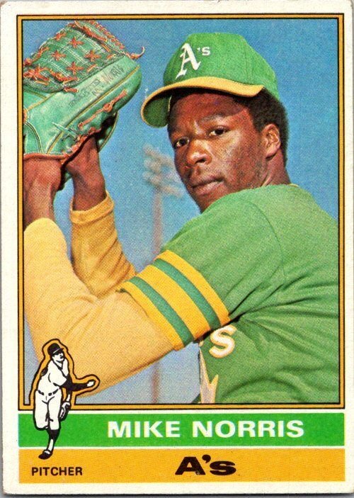 1976 Topps Baseball Card Mike Norris Oakland Athletics sk13371