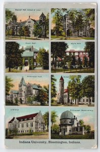 Bloomington IN Indiana University 1915 Multi View Postcard A41