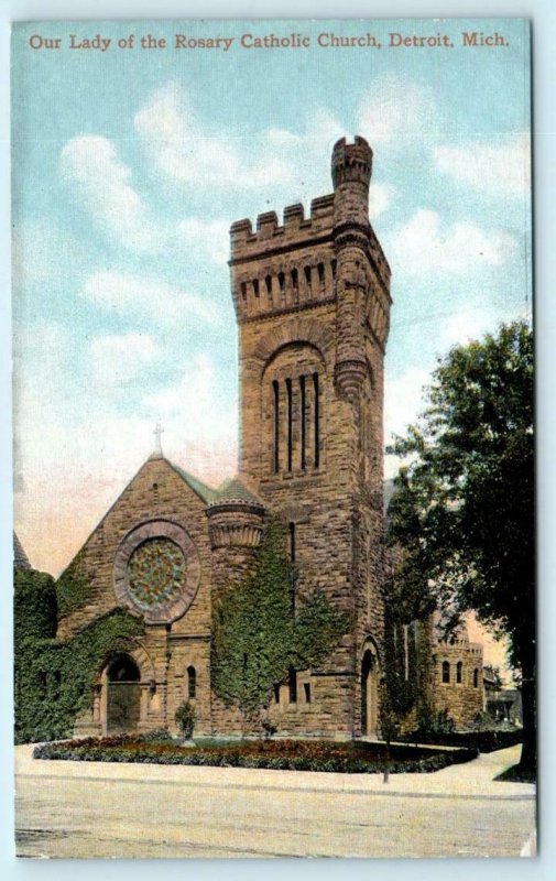 DETROIT, Michigan MI ~ Our Lady of the Rosary CATHOLIC CHURCH c1910s  Postcard