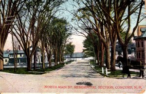 Concord, New Hampshire - Houses on tree-lined North Main Street - in 1907