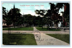 1907 Franklin Square New Britain Connecticut CT Posted Antique Postcard