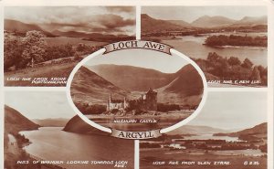 P1288 vintage valentine,s RPPC multiview loch awe argyll scotland