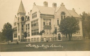 Postcard RPPC Wisconsin Portage 1909 High School occupation 23-7855