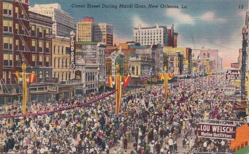 Postcard Canal Street During Mardi Gras New Orleans LA