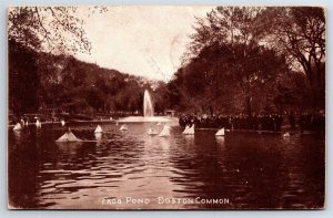 Postcard Frog Pond Boston Common Circa 1907