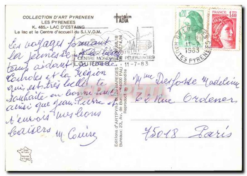 Postcard Modern Art Collection Pyreneen The Pyrenees Lac d'Estaing Lake and t...