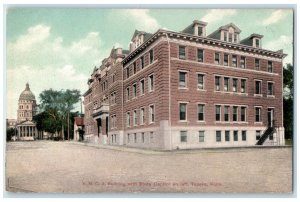 c1910 YMCA Building State Capitol Left Exterior Building Topeka Kansas Postcard