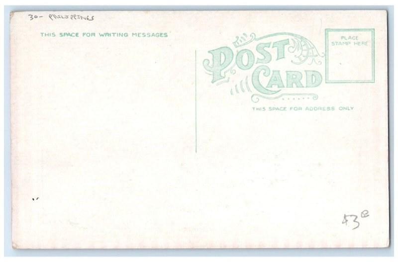 Philippines Postcard Old Manila Bay And Uncle Sam Steamer Ship c1910's Antique