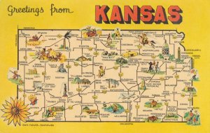 Greetings from Kansas - Road Map of Kansas