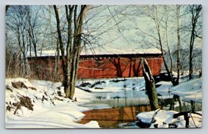 Thomas Covered Bridge in Indiana County Pennsylvania Vintage Postcard A104