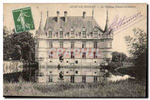Old Postcard Azay le Rideau Chateau West Facade