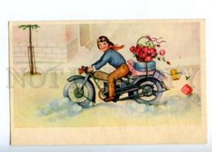 3149217 Boy on Motorcycle motorbike w/ GIFTS Vintage postcard