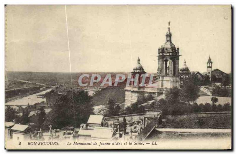 Old Postcard Bonsecours The Monument Jeanne d'Arc and the Seine