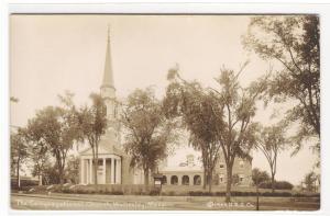 Congregational Church Wellesley Massachusetts 1924c RPPC Real Photo postcard