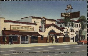 Hollywood California CA Store Storefront Linen 1930s-50s Linen Postcard