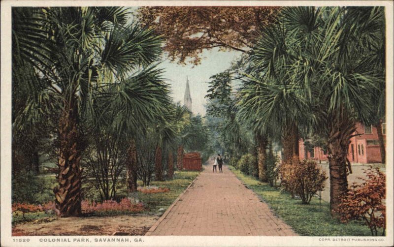 Savannah Georgia GA Colonial Park Detroit Publishing c1910 Vintage Postcard