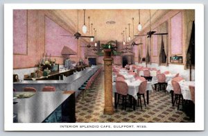 Gulfport Mississippi~Splendid Cafe Interior~Lunch Counter & Dining~1930s PC