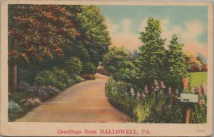 Postcard Greetings from Hallowell PA