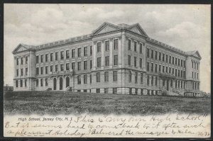 High School, Jersey City, New Jersey, Very Early Postcard, Used in 1906