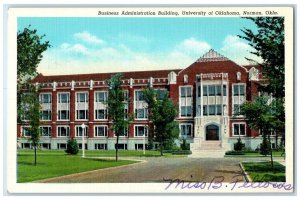 c1940 Business Administration Building University Oklahoma Norman OK Postcard