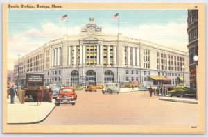 South Station Boston MA Postcard Tichnor Quality Views 1940s 1950s