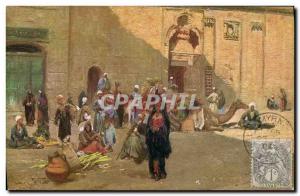 Old Postcard Fantasy Orientalism Egypt Egypt Street scene in Cairo