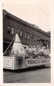 RPPC Princess America Indian Parade Float Native Americans Vintage Postcard