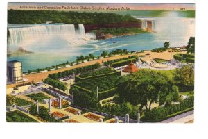 American, Canadian Falls from Oak Gardens Niagara Falls, Ontario,