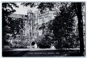 c1940 Alumni Recitation Hall Exterior Building Field Grinnell Iowa IA Postcard