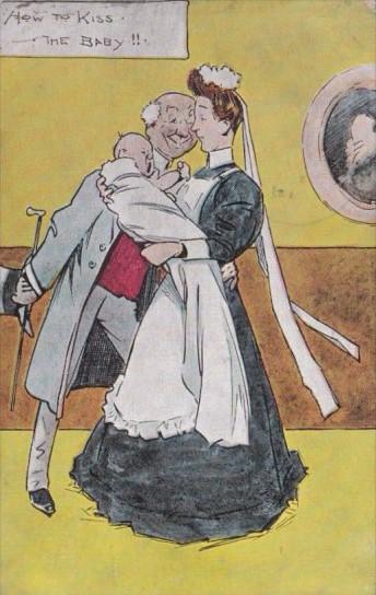 Birth Nurse Delivering Baby How To Kiss A Baby 1908