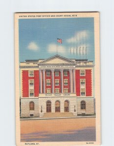 Postcard United States Post Office And Court House, Rutland, Vermont