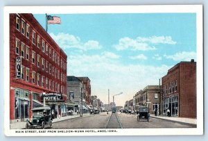 Ames Iowa Postcard Main Street Sheldon-Munn Hotel Exterior c1920 Vintage Antique