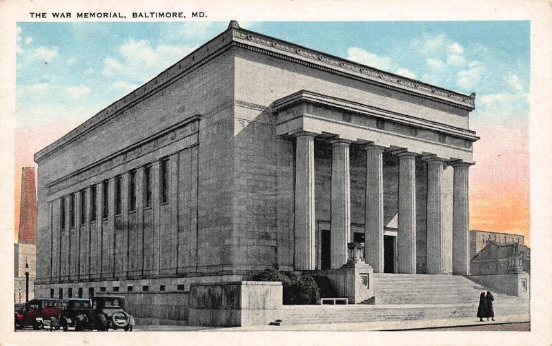 War Memorial, Baltimore, Maryland, Early Postcard, Unused