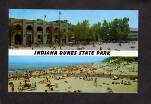 IN Indiana Dunes State Park Chesterton Indiana Postcard Pavilion Hotel Beach