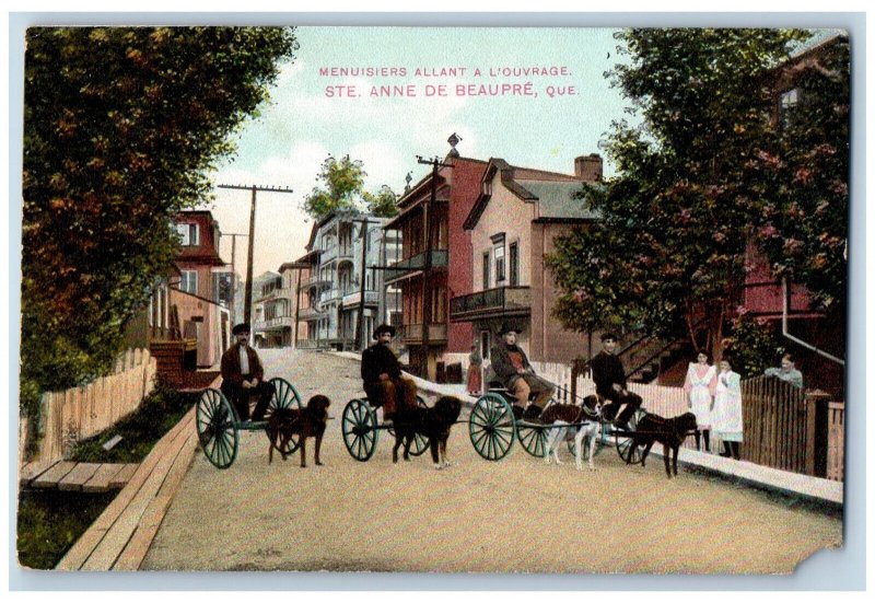 Ste. Anne De Beaupre Quebec Canada Postcard Menuisiers Allant a L'ouvrage c1910