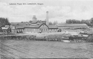 Postcard C-1910 Oregon Lebanon Paper mill occupation roadside 23-13548