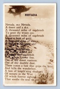 RPPC Leslie Curtis Nevada State Booster Poem Desert Scene UNP Postcard M15