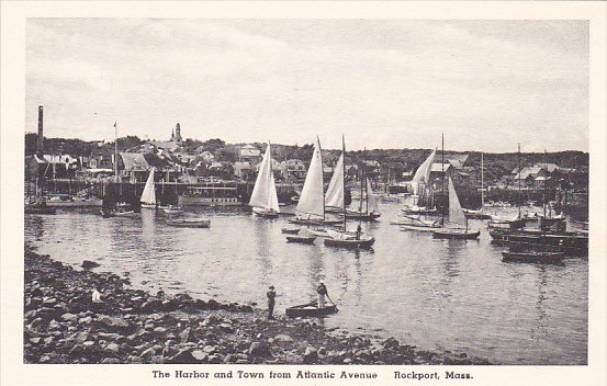 Massachusetts Rockport The Harbor And Town From Atlantic Avenue Albertype