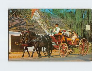 Postcard Mulberry Phaeton passing the Deane Forge Williamsburg Virginia USA