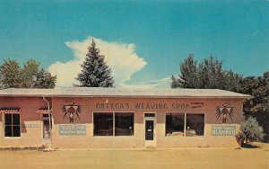 Chimayo New Mexico street view of Ortegas Weaving Shop vintage pc DD7754