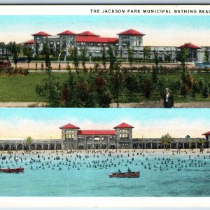 c1930s Chicago, IL Insane Municipal Public Government Bathing Lake Michigan A210
