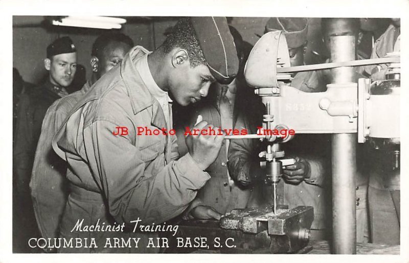 Black Americana, RPPC, World War II, Columbia Army Air Base Machinist Training