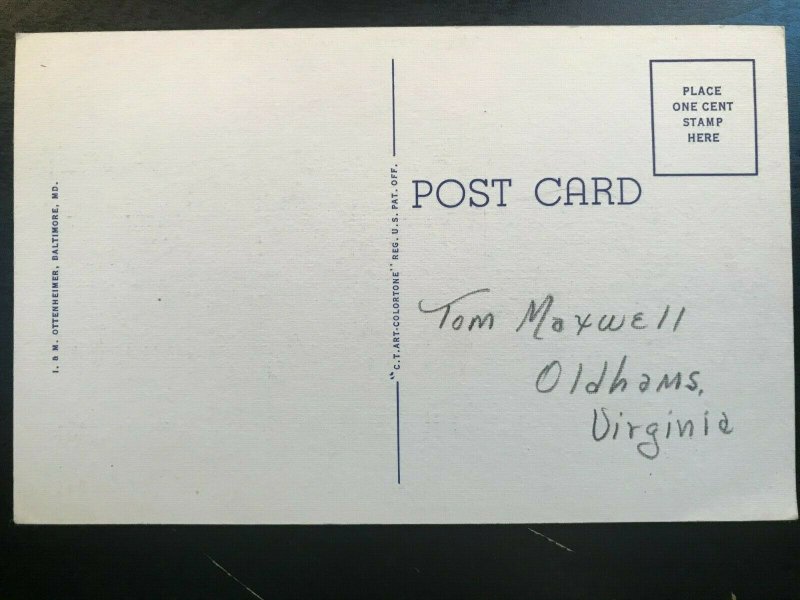 Vintage Postcard 1936 University of Maryland School of Medicine Baltimore MD